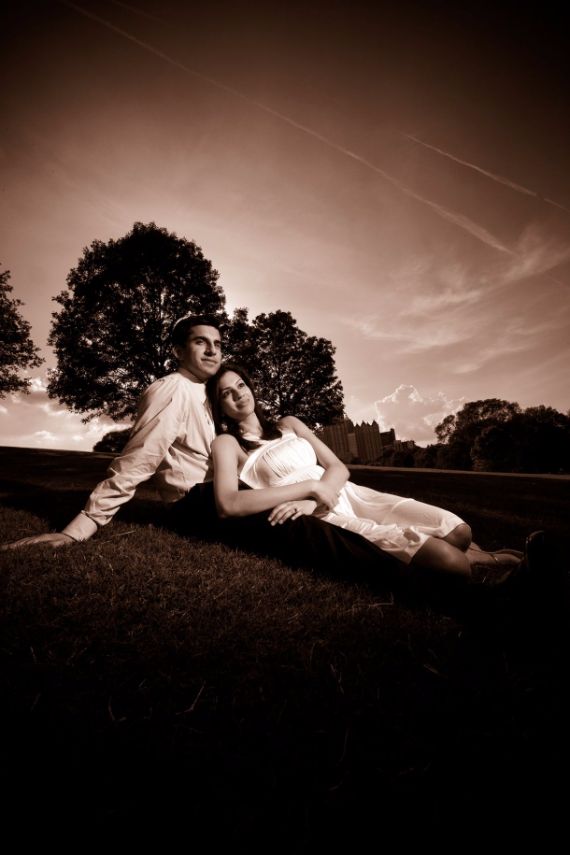 beautiful engagement photo in park