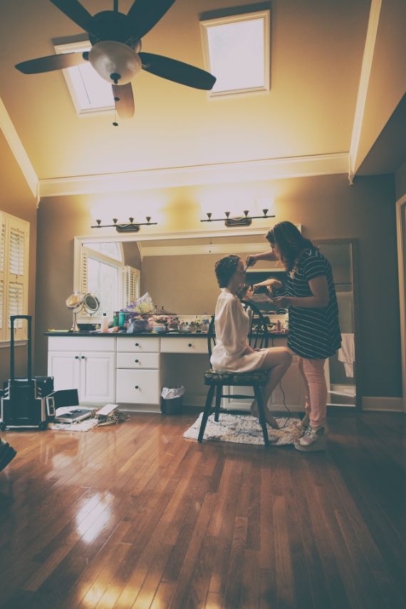 Bride getting ready