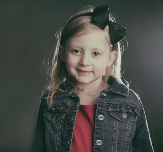 child looking at camera